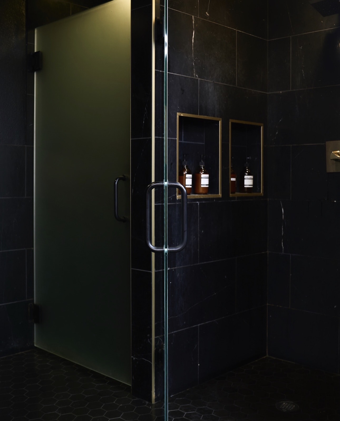 Locker room showers